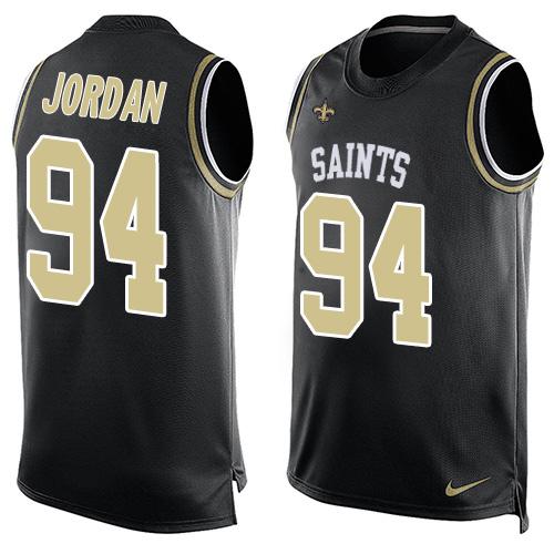 Nike Saints #94 Cameron Jordan Black Team Color Men's Stitched NFL Limited Tank Top Jersey - Click Image to Close